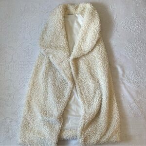 Mango Cream Fuzzy Long Vest